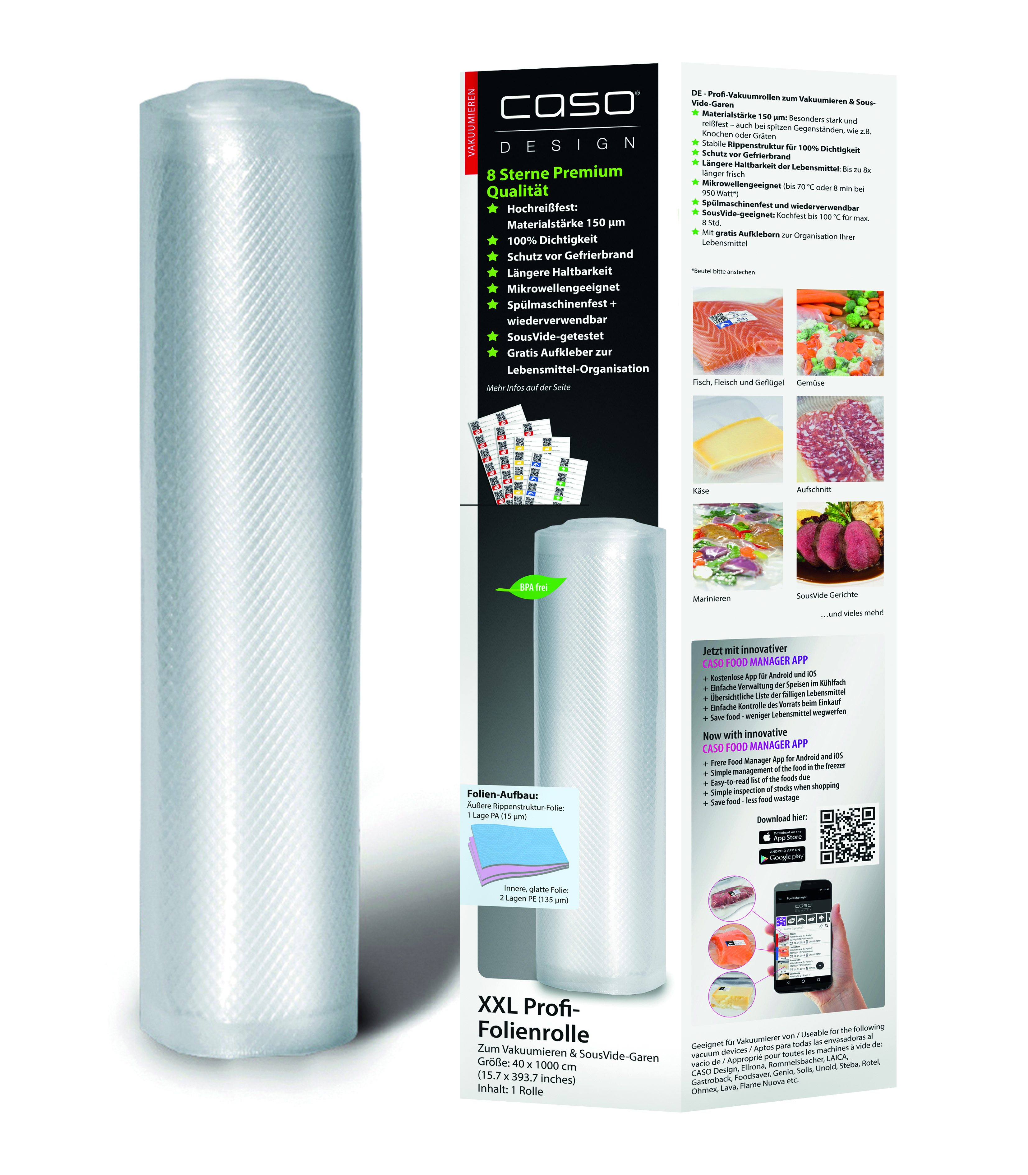 Caso Folierulle 40x1000cm 1Stk - 150 my